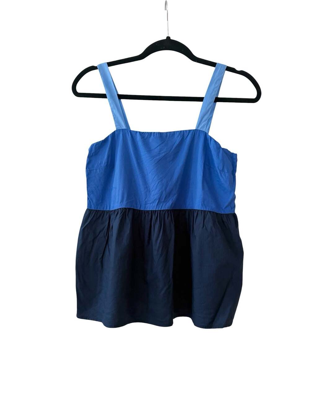 J.Crew Colorblock Peplum Tank Top Blue